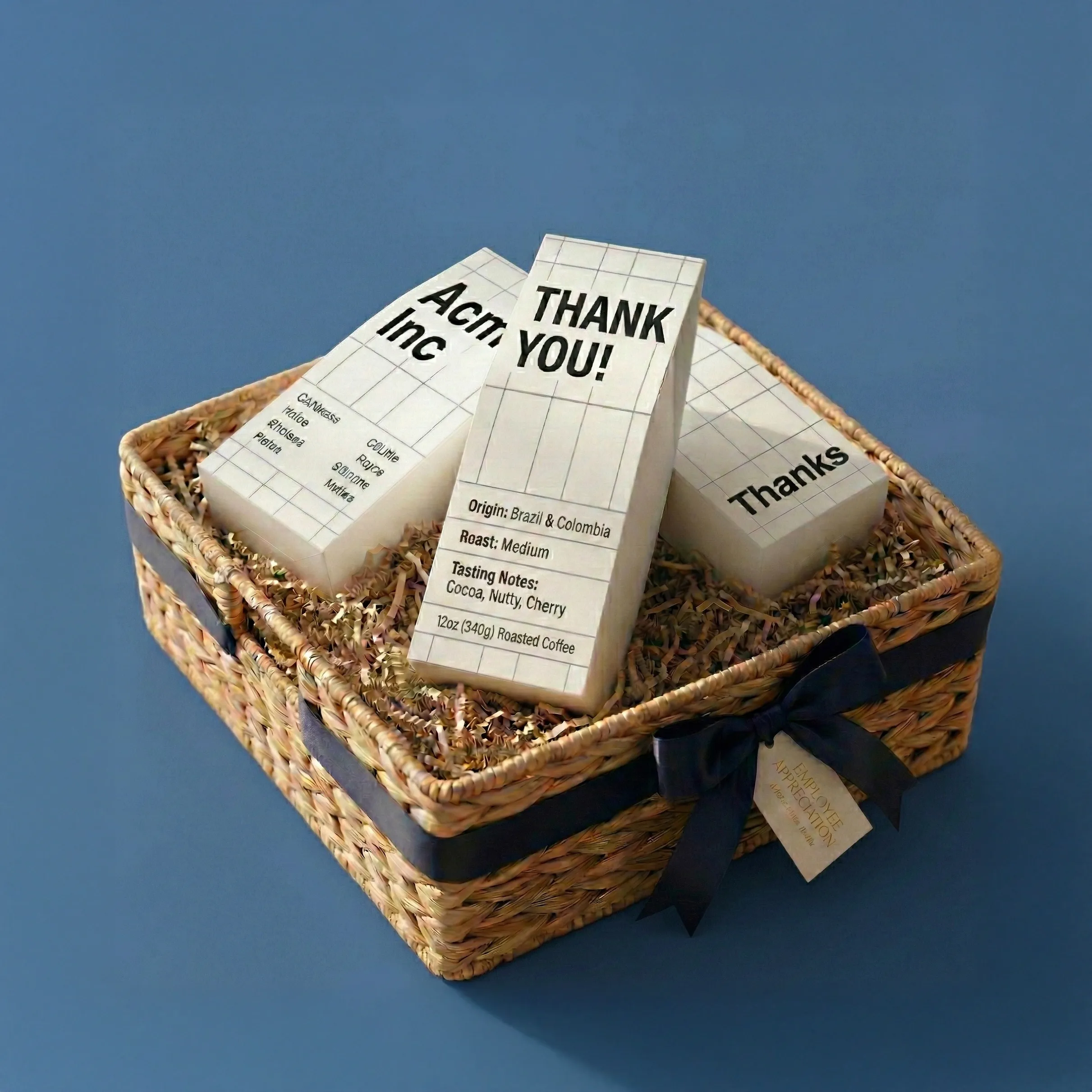 Promotional coffee products with custom branded packaging